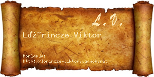 Lőrincze Viktor névjegykártya